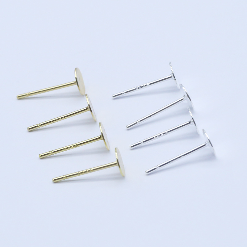 100pcs Silver Plated Copper Stud Earrings DIY Jewelry Accessories